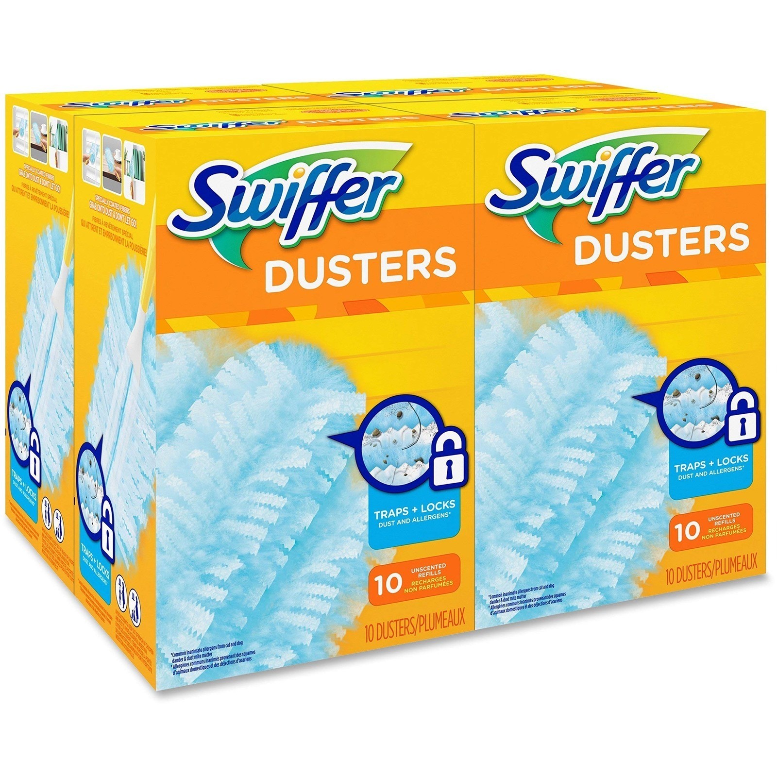 Swiffer 21459CT Refill Dusters, Dust Lock Fiber, 10 Count (Pack of 4), Blue