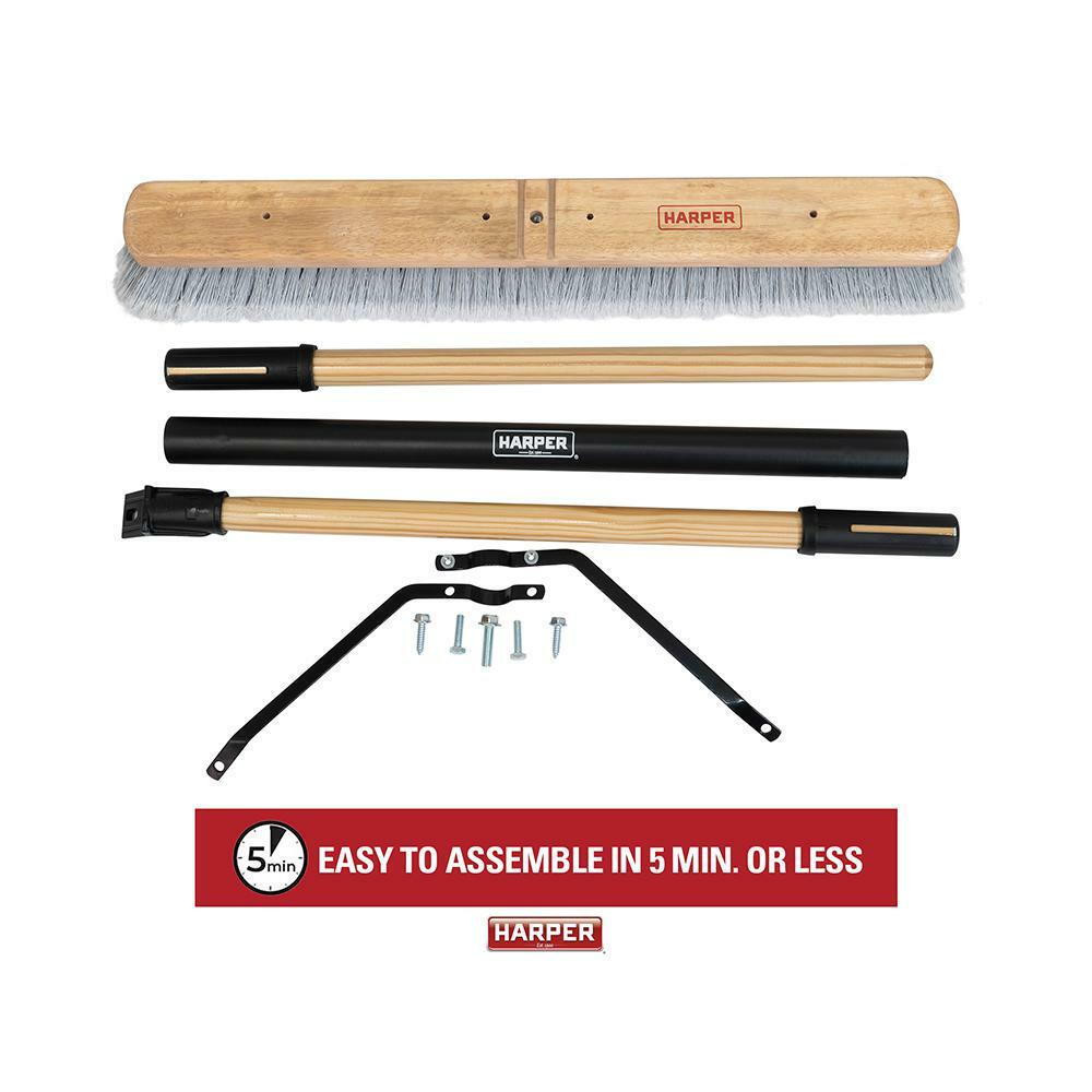 Harper Push Broom Smooth-Surface Hardwood/Steel Handle Soft Bristle 24 in. Width