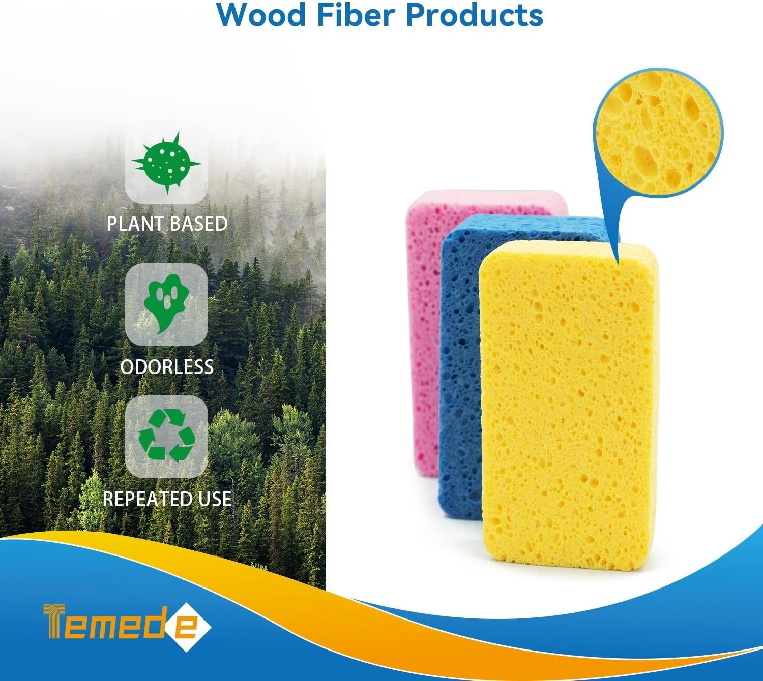 Sponges for Dishes Large Cellulose Kitchen Sponge Heavy Duty Scrub Sponges