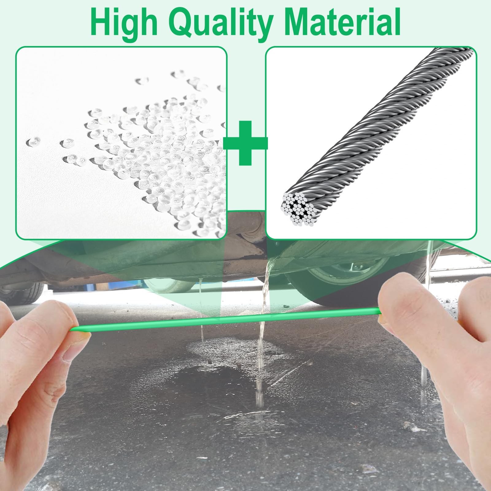 Auto Sunroof Drain Cleaning Tool, 78 Inch Flexible Nylon & Steel Wire Tube