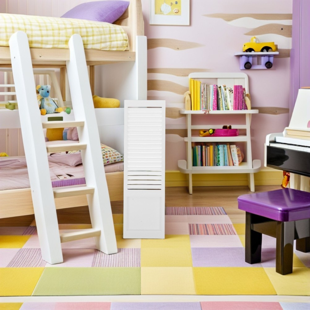 Pair of White Plastic Mini Shutters for Dollhouse Windows 1 12 Scale Durable