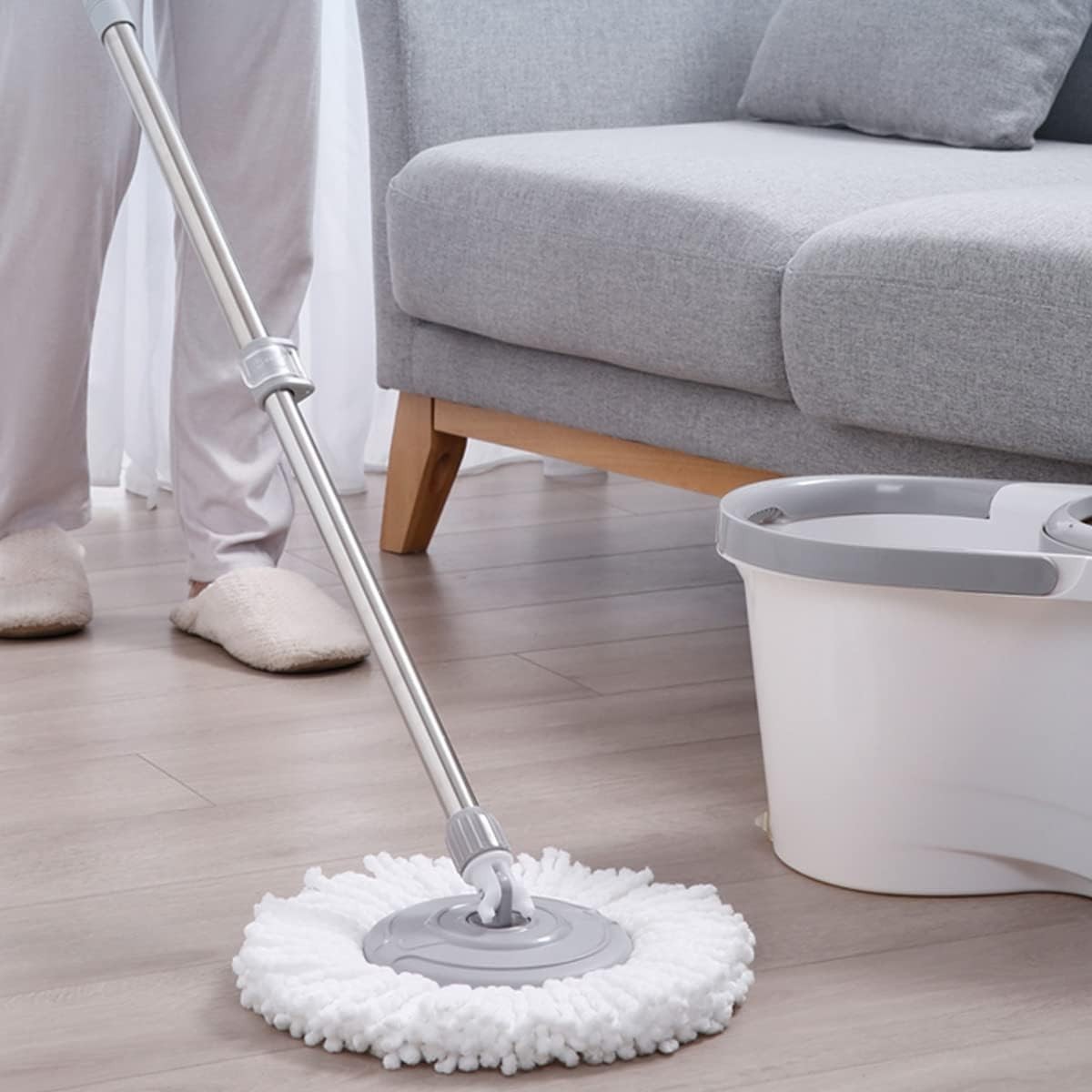 4 Pack Mop Replacement Heads for 360 ° Spin Mop, Microfiber Spin Mop Refills