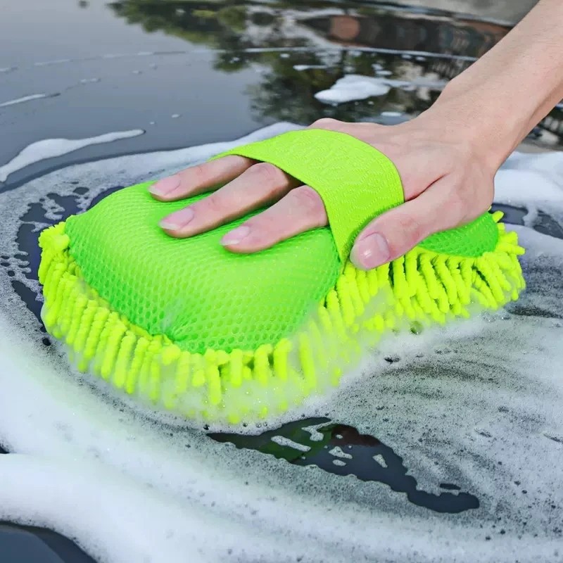 Microfiber Car Wash Sponge Glove Towel Cleaning Detailing Brush Care Tool NEW
