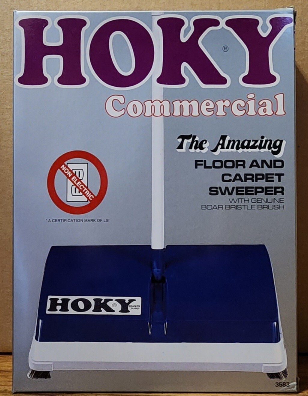 Brand New Vintage Original HOKY Floor And Carpet Sweeper Model 24S Blue Japan