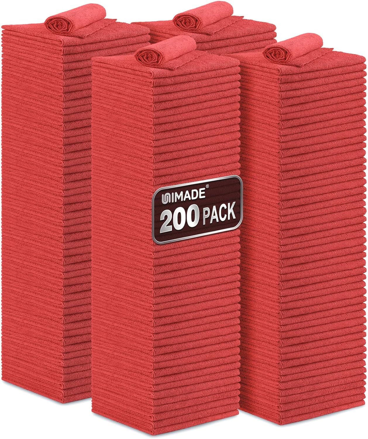 Shop Towel Rag, 200 Pack Reusable Rags Bulk Microfiber Cleaning Cloth Lint Free