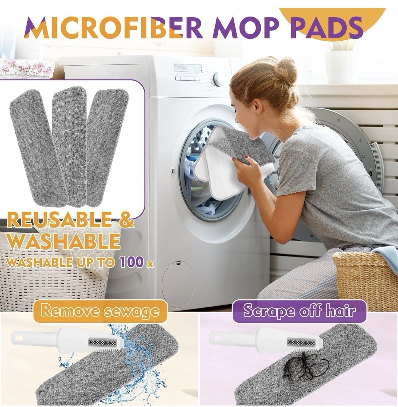 CLDREAM Spray Mop with Washable Pads, 800ml Refillable Bottle for Floor Cleaning