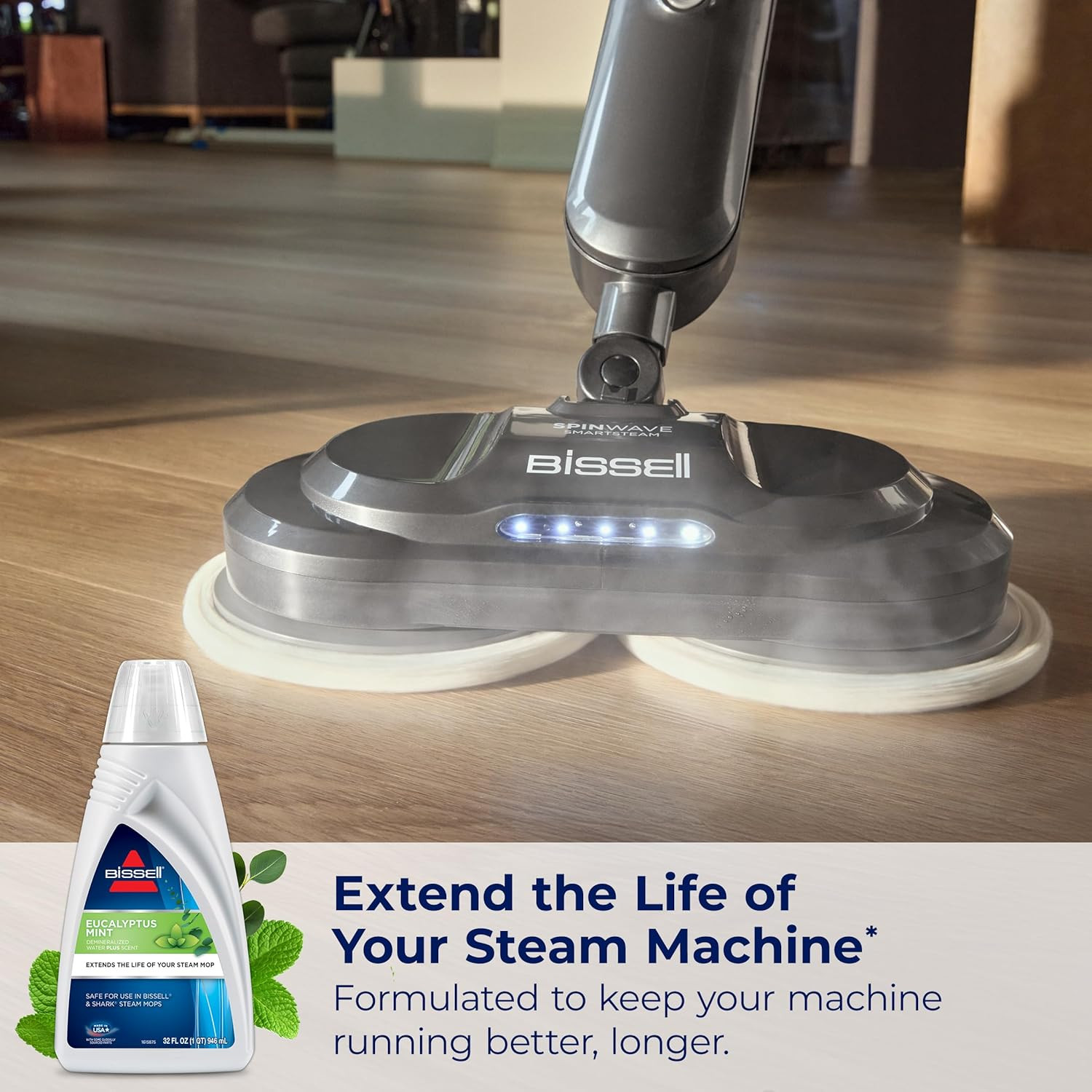 EUCALYPTUS MINT DEMINERALIZED STEAM MOP WATER, 32 Ounces, 1392, WHITE
