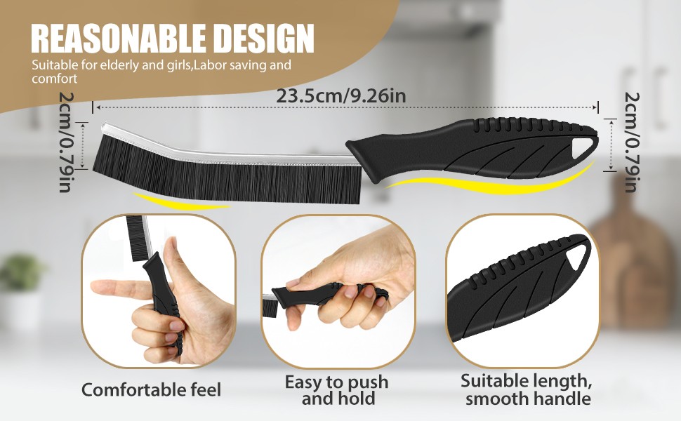 4Pcs Crevice Cleaning Brushes for Household Use, Grout Cleaner Brush, Hard