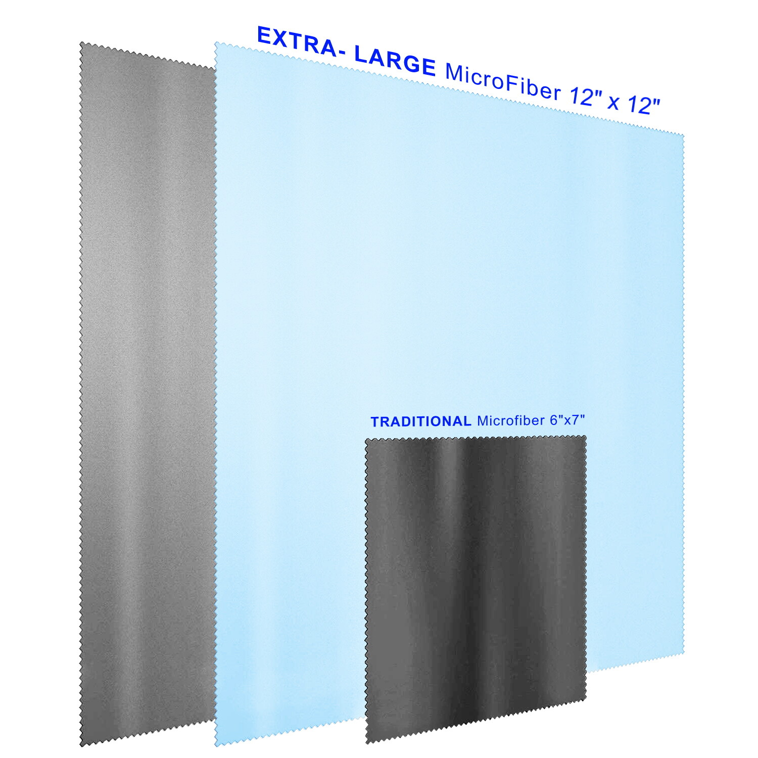 Oversized Microfiber Cleaning Cloth 12″ X 12″ for Screens Lens Phone- White