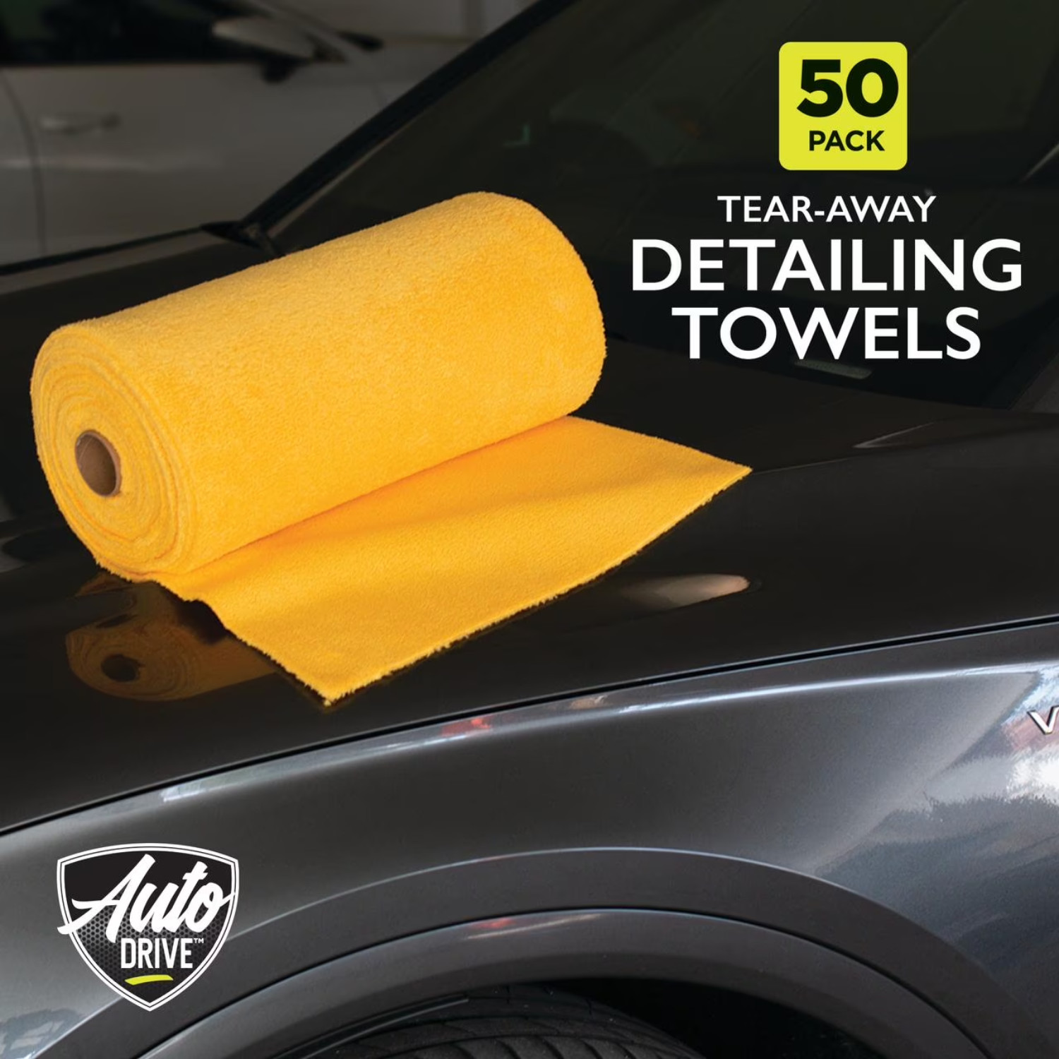 Auto Drive Tear Away Microfiber Detailing Towels 50 Count Car Wash Roll