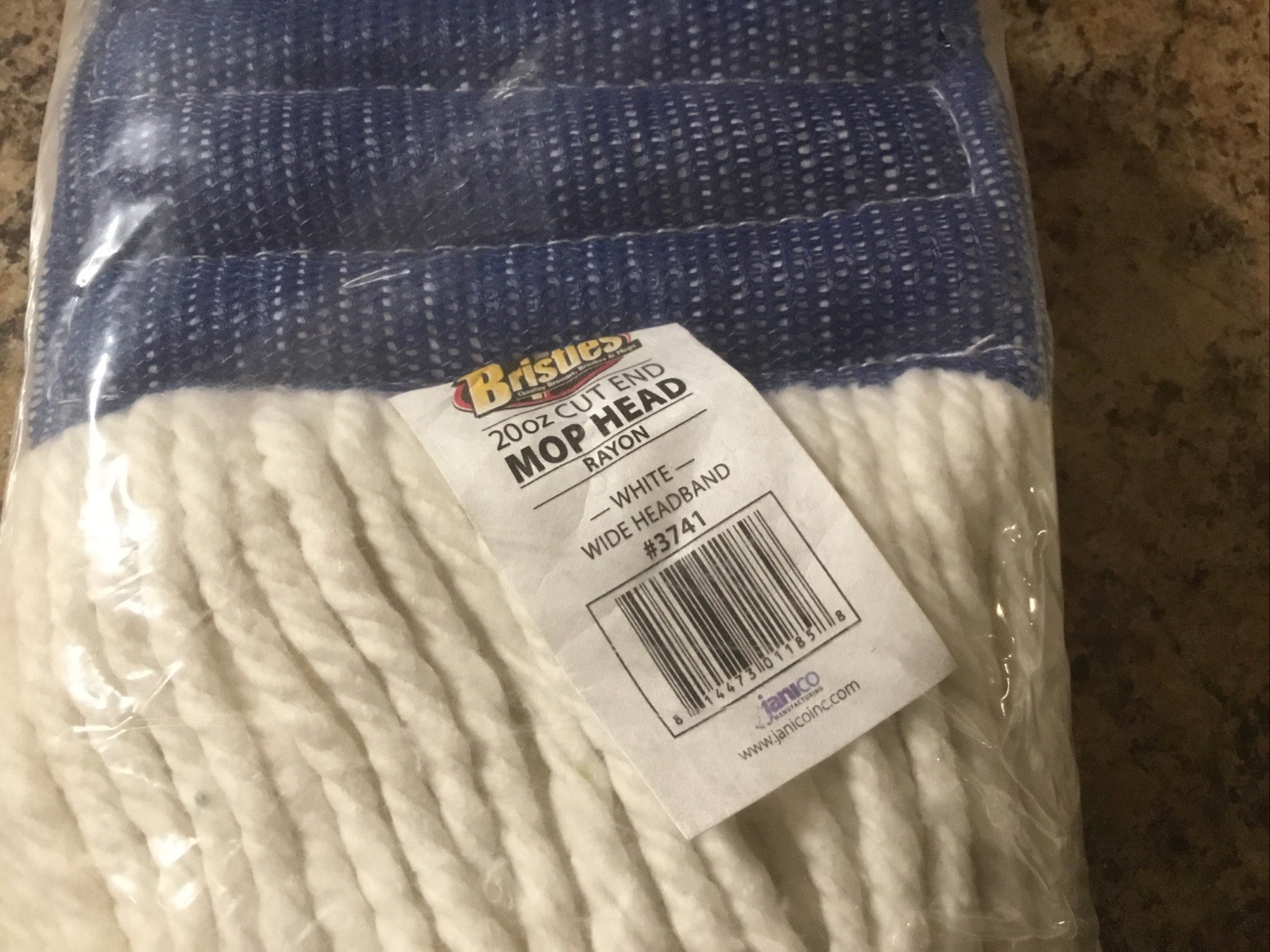 Case Of 10 Bristles #3741 20oz White Cotton Mop Head Replacements New In Box