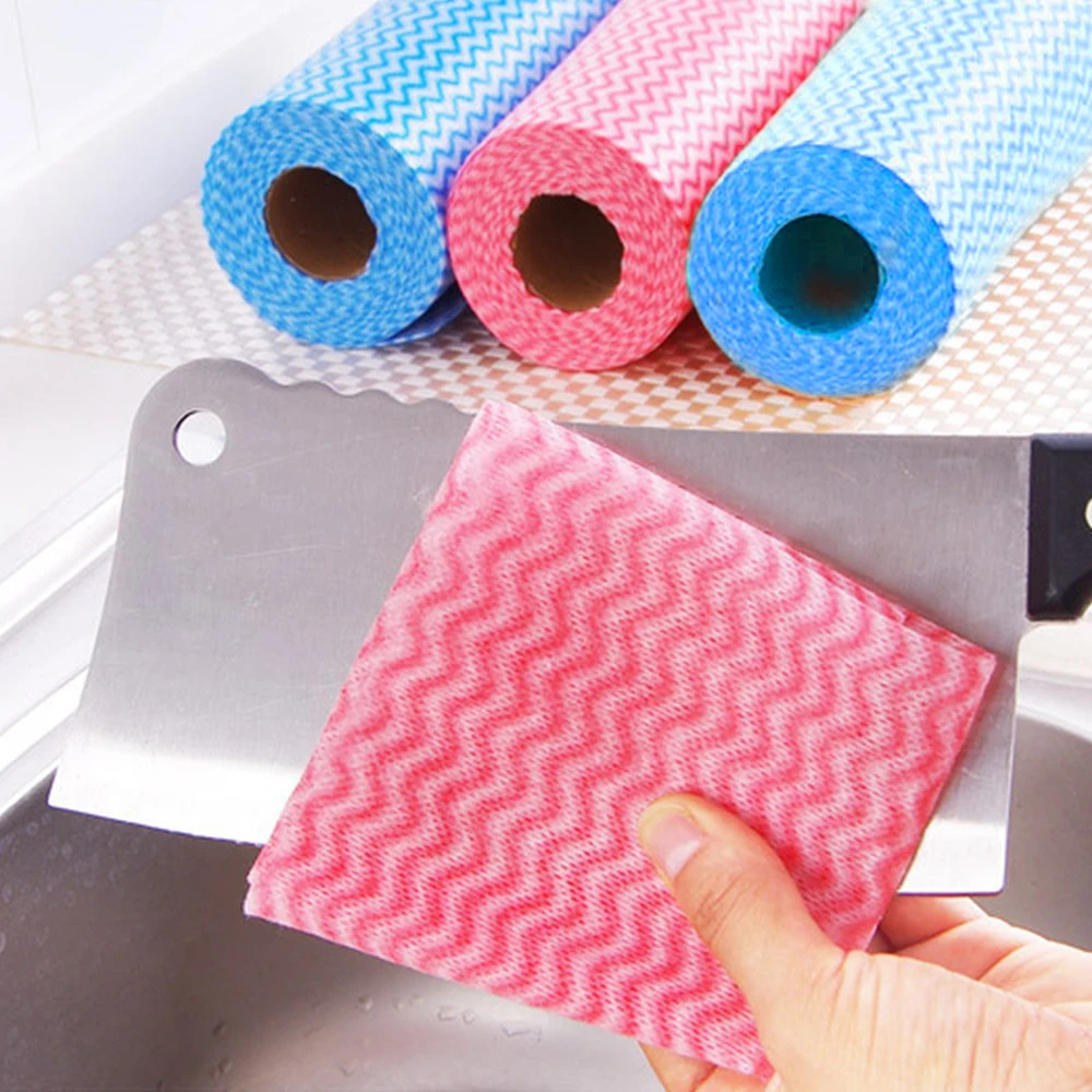 50 Count/Roll Cleaning Towels Reusable Cleaning Cloth Dish Rags Kitchen Paper To