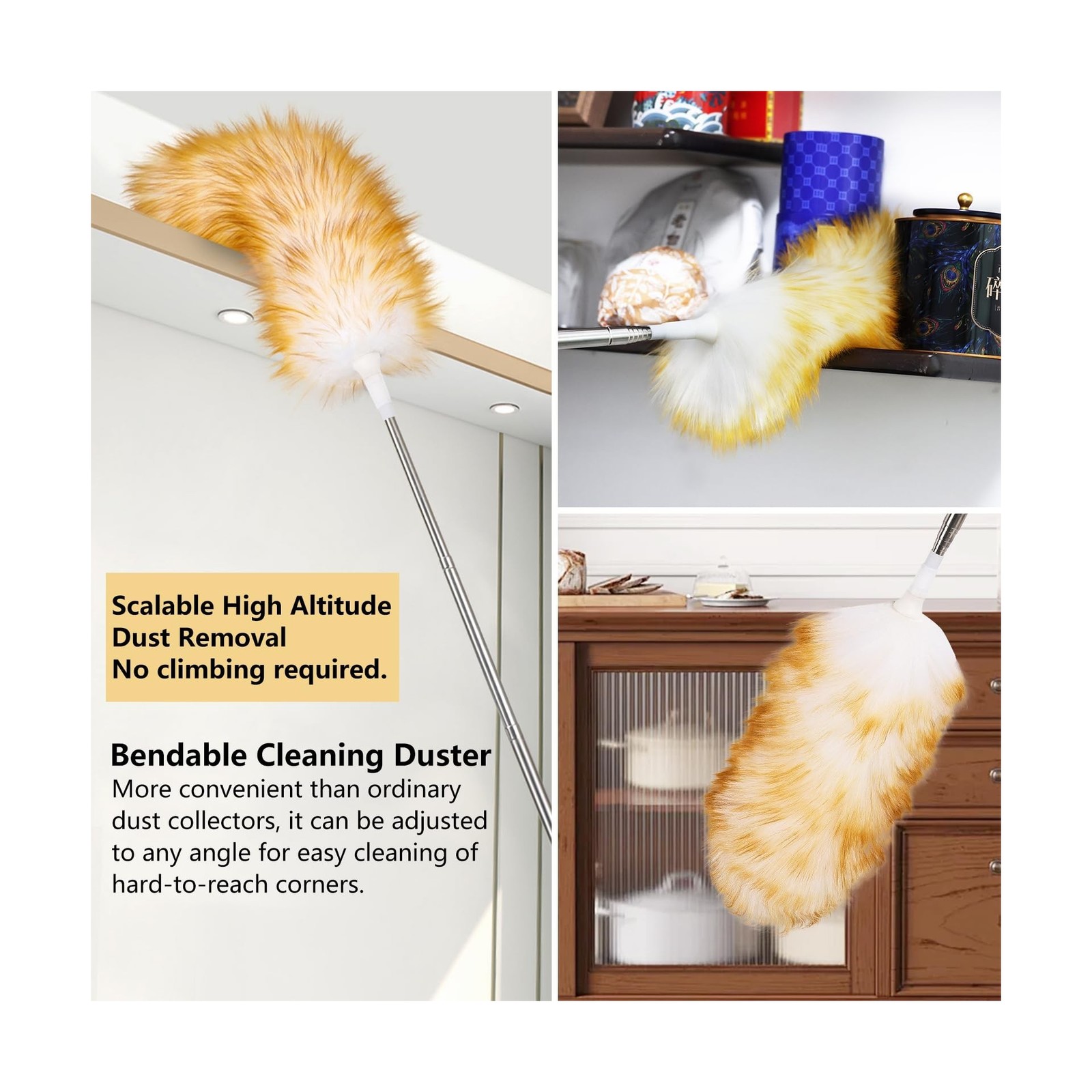 Lambswool Extendable Duster 29-110 Inch, Anti-Static Flexible Head,… Fast Ship