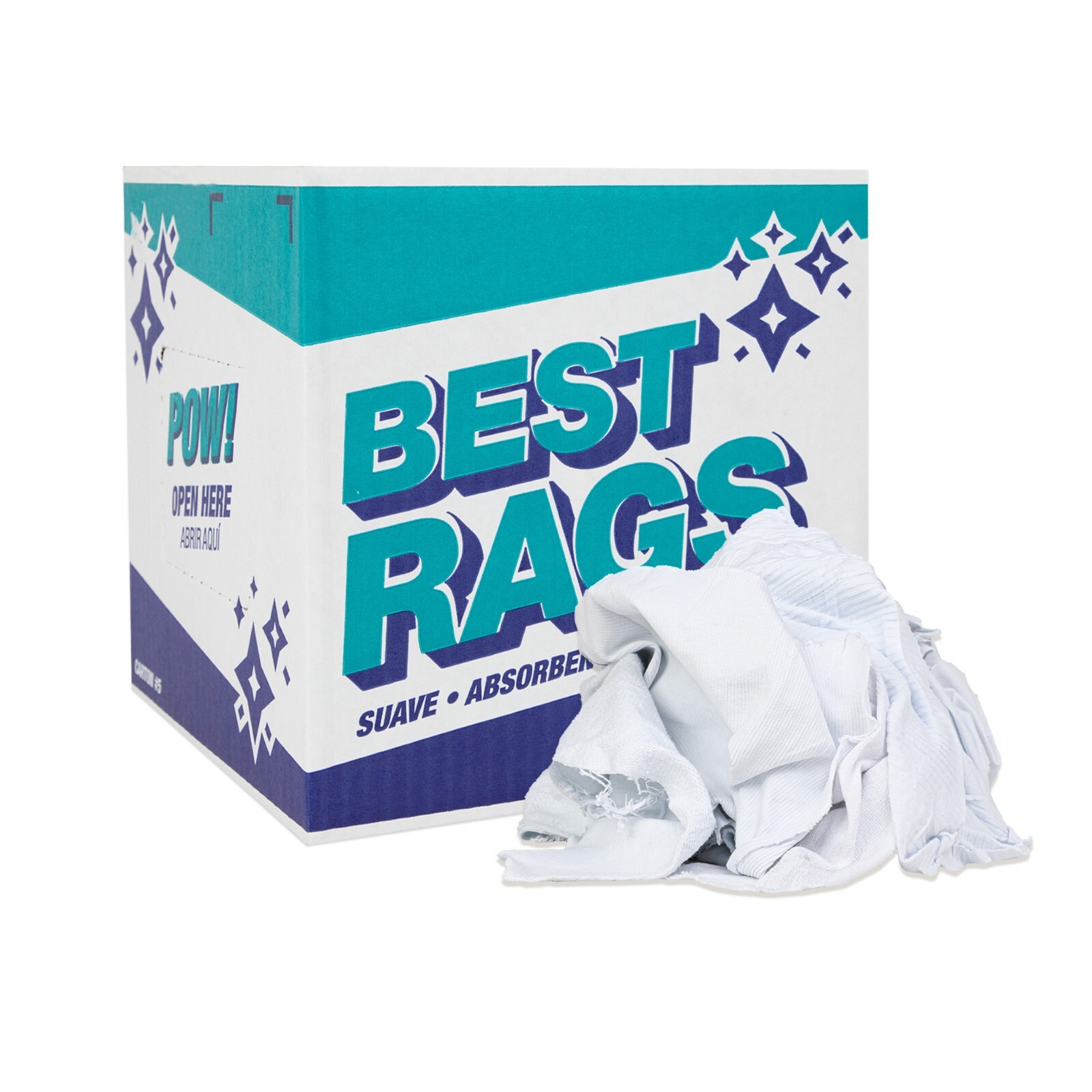 White Knit Cleaning Rags – Premium T-Shirt Absorbent Multipurpose, Size Options