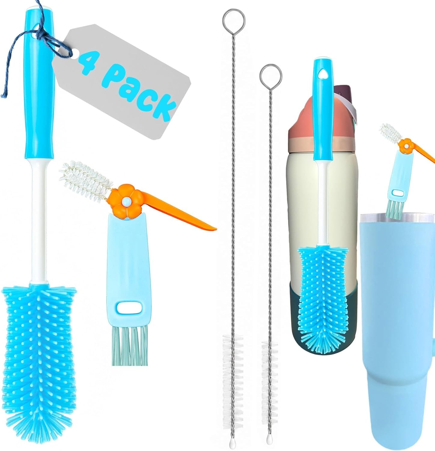 4 Pack Water Bottle Cleaning Kit Water Bottle Cleaner Brush for Owala FreeSip