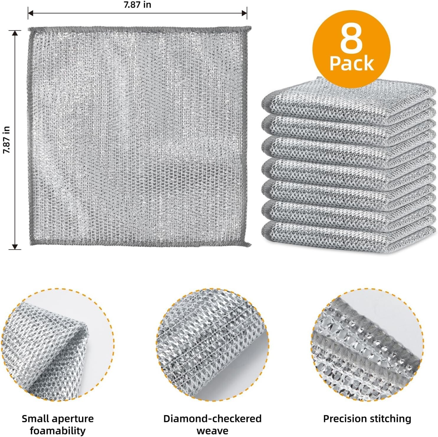 Multipurpose Wire Miracle Cleaning Cloths, Magnifying Wire Dishwashing Rags for