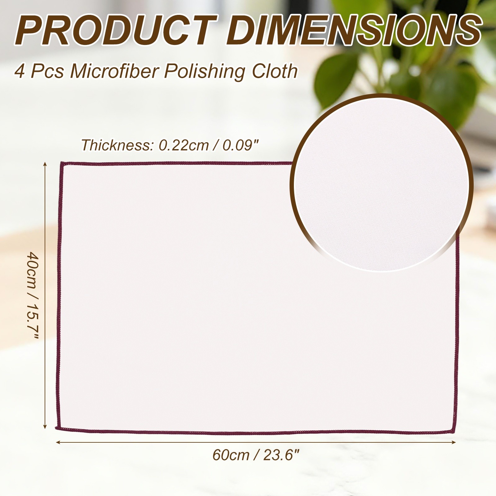 4Pcs Glass Polishing Cloths, 23.6×15.7″ Cleaning Cloths, Red & White