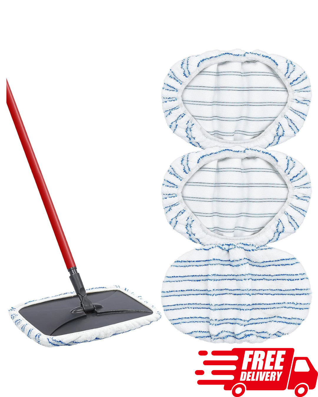3 Pack Microfiber Mop Head Refills for Hardwood Floor Cleaning Mop Pads 15 x 8