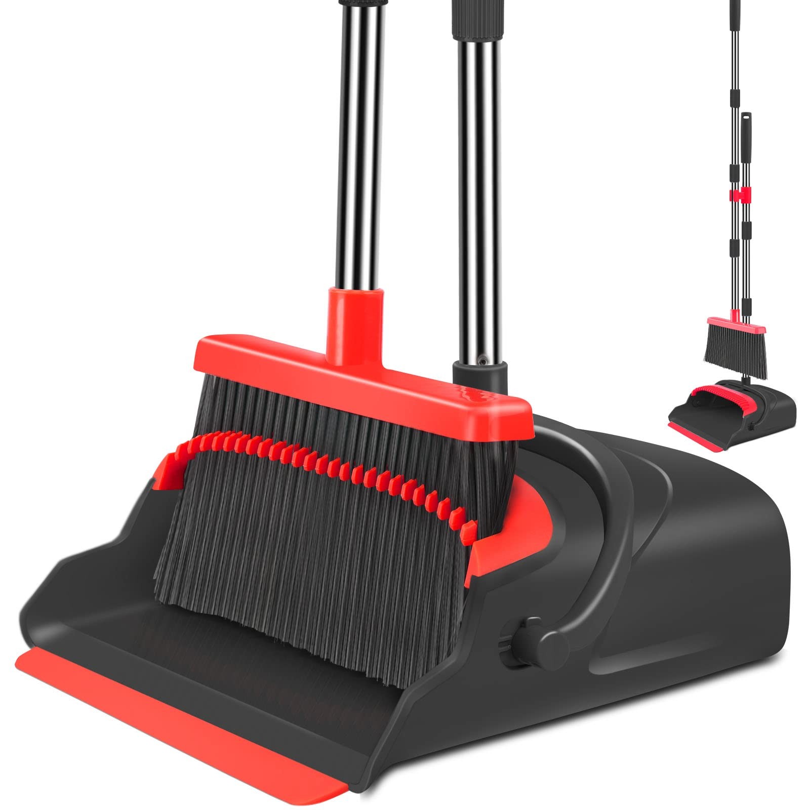 kelamayi Upgrade Broom and Dustpan Set, Broom with Dustpan Combo Set, Larg
