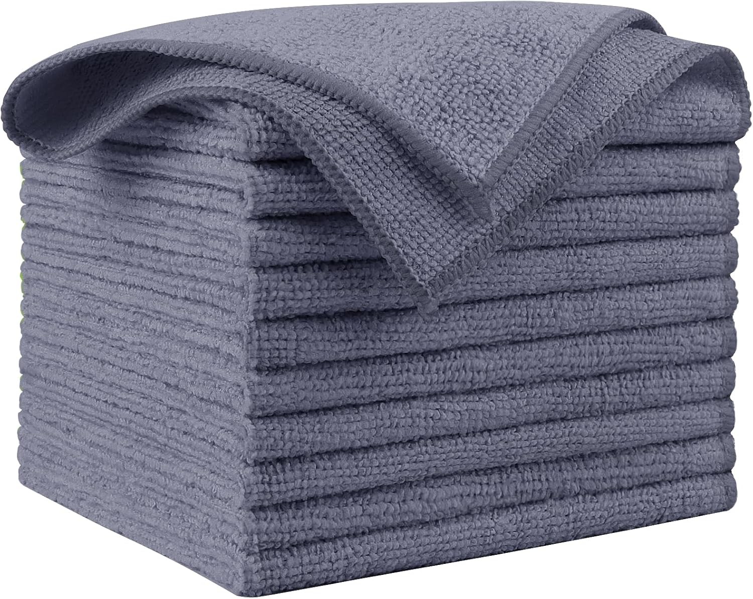 AIDEA Microfiber Cleaning Cloth Grey 10PK, Micro Fiber Cloth for Cleaning Cars,
