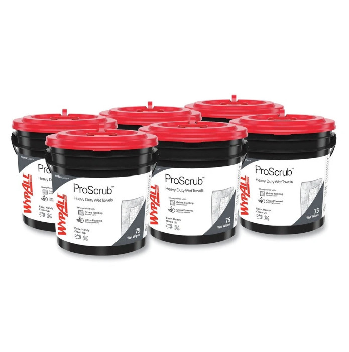 WypAll 91371CT 9.5″ x 12″ Pre-Saturated Wipes – Citrus Scent/Green (6/CT) New