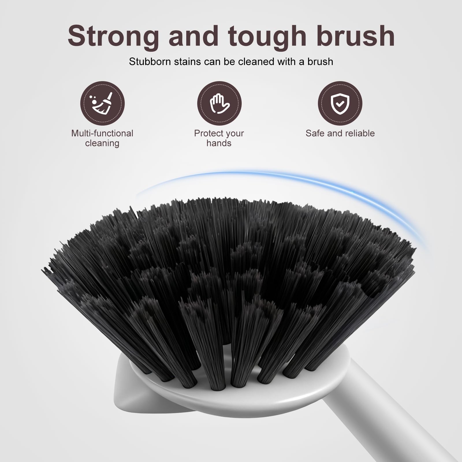 DMBMHMBDF Dish Brush, 2 Pack with Comfortable Handle, 11 inches, Brown