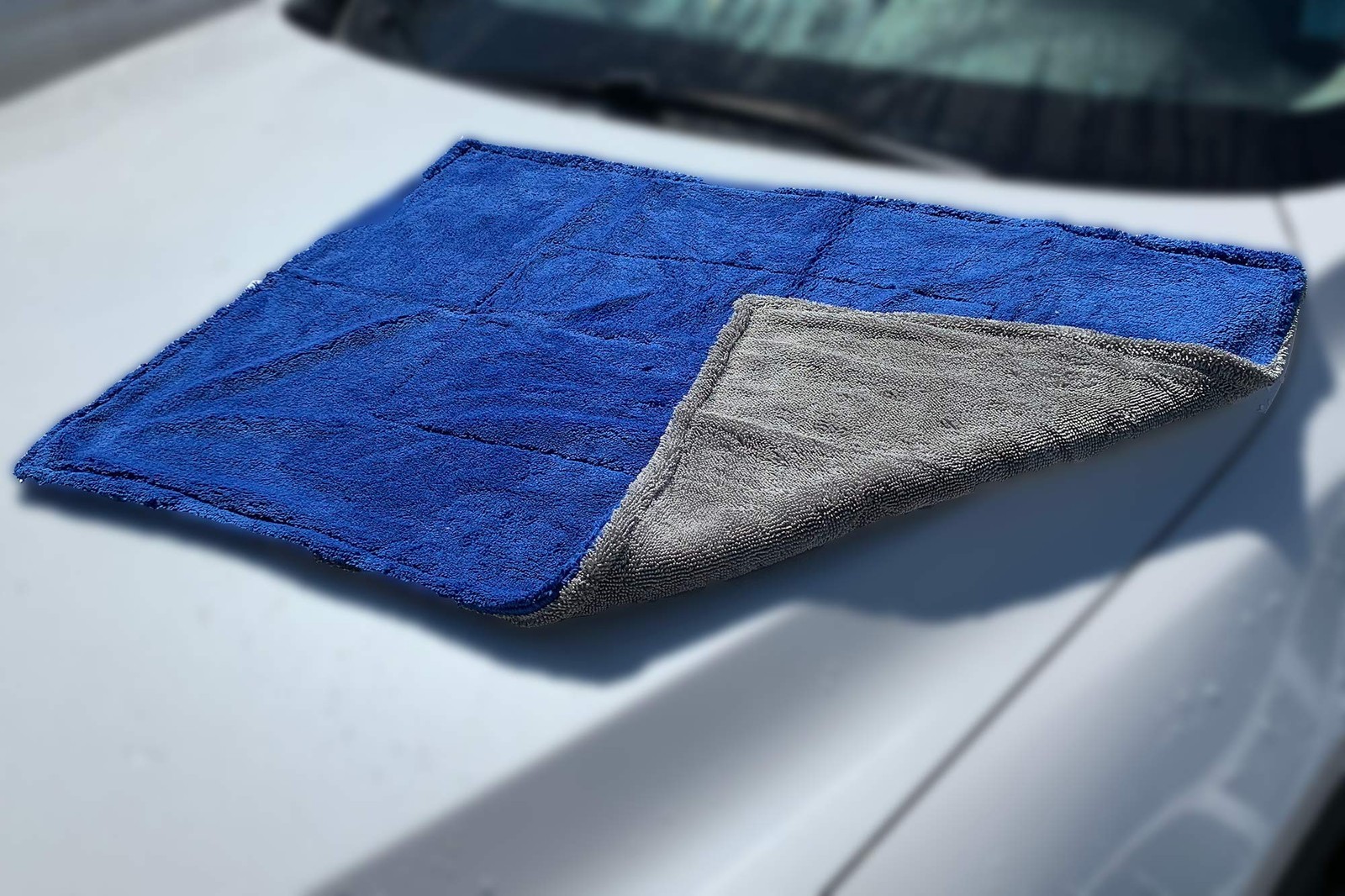 Amphibian Dual Side Microfiber Car Drying Towel Twist Plush 20×30 Inch Blue