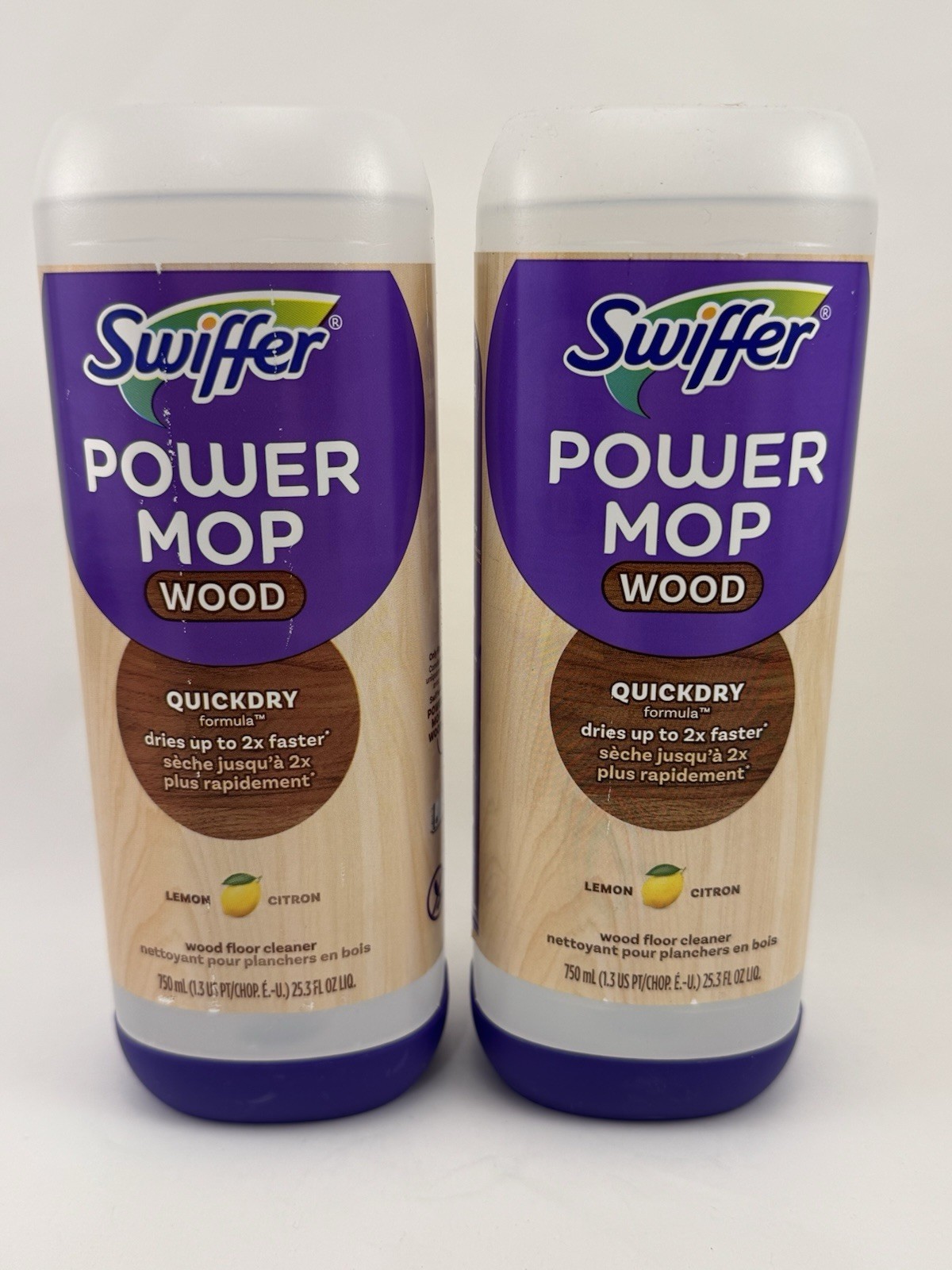 Lot 2 Lemon Swiffer Power Mop Wood Quickdry Floor Cleaner 25.3 oz. each