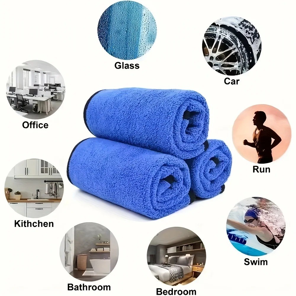 5PCS Microfiber Car Cleaning Towels Ultra Absorbent Drying Cloth Auto Detailing