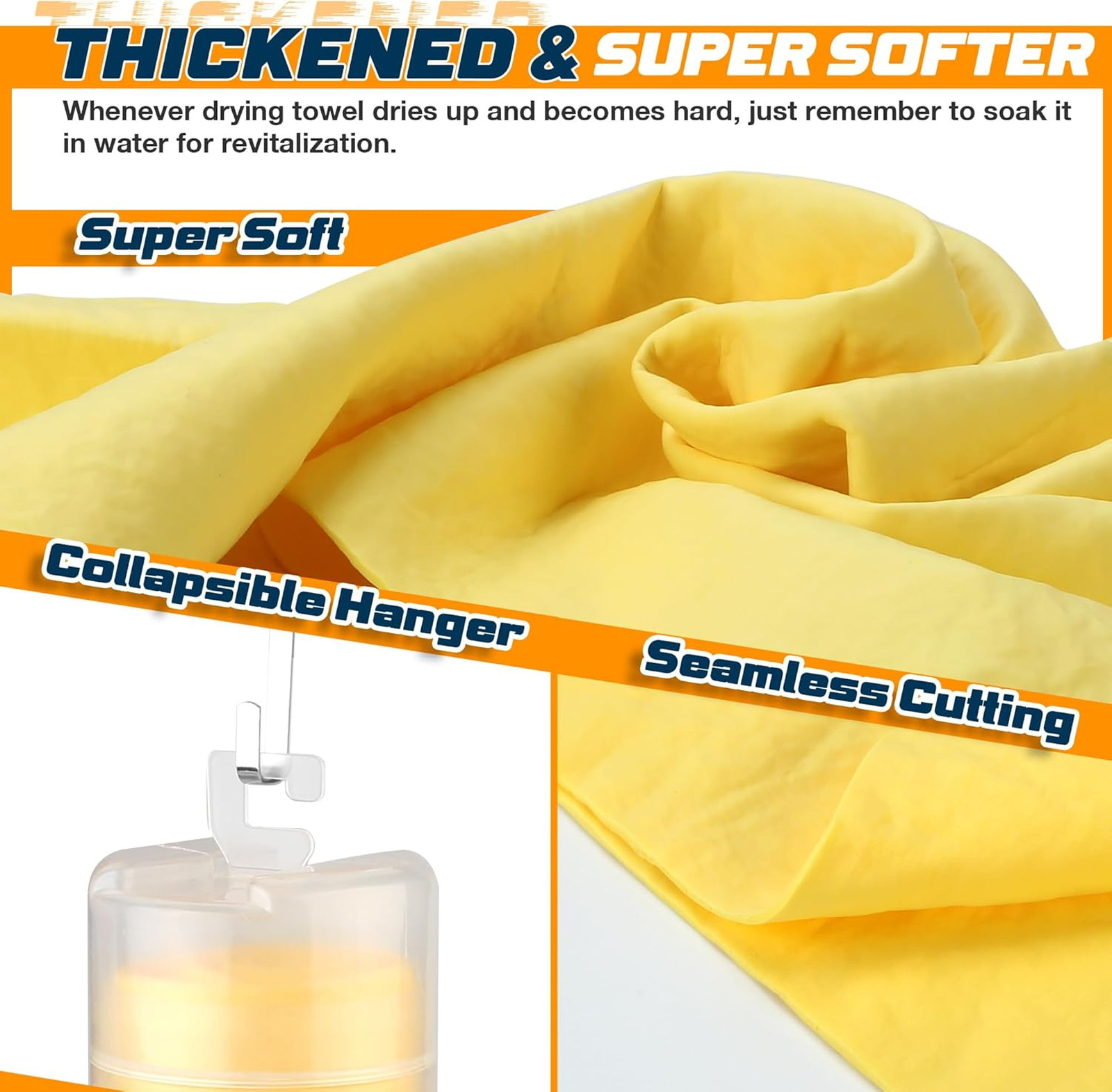 Car Shammy Towel 2 Pack 26×17 Inches Super Absorbent Soft Reusable Microfiber
