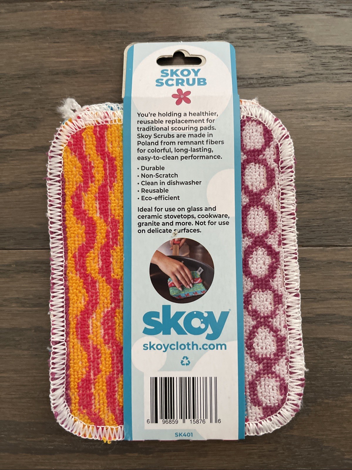 Skoy Scrub, Non-Scratching, Reusable Scrub for Kitchen and Household Use 2 Pack