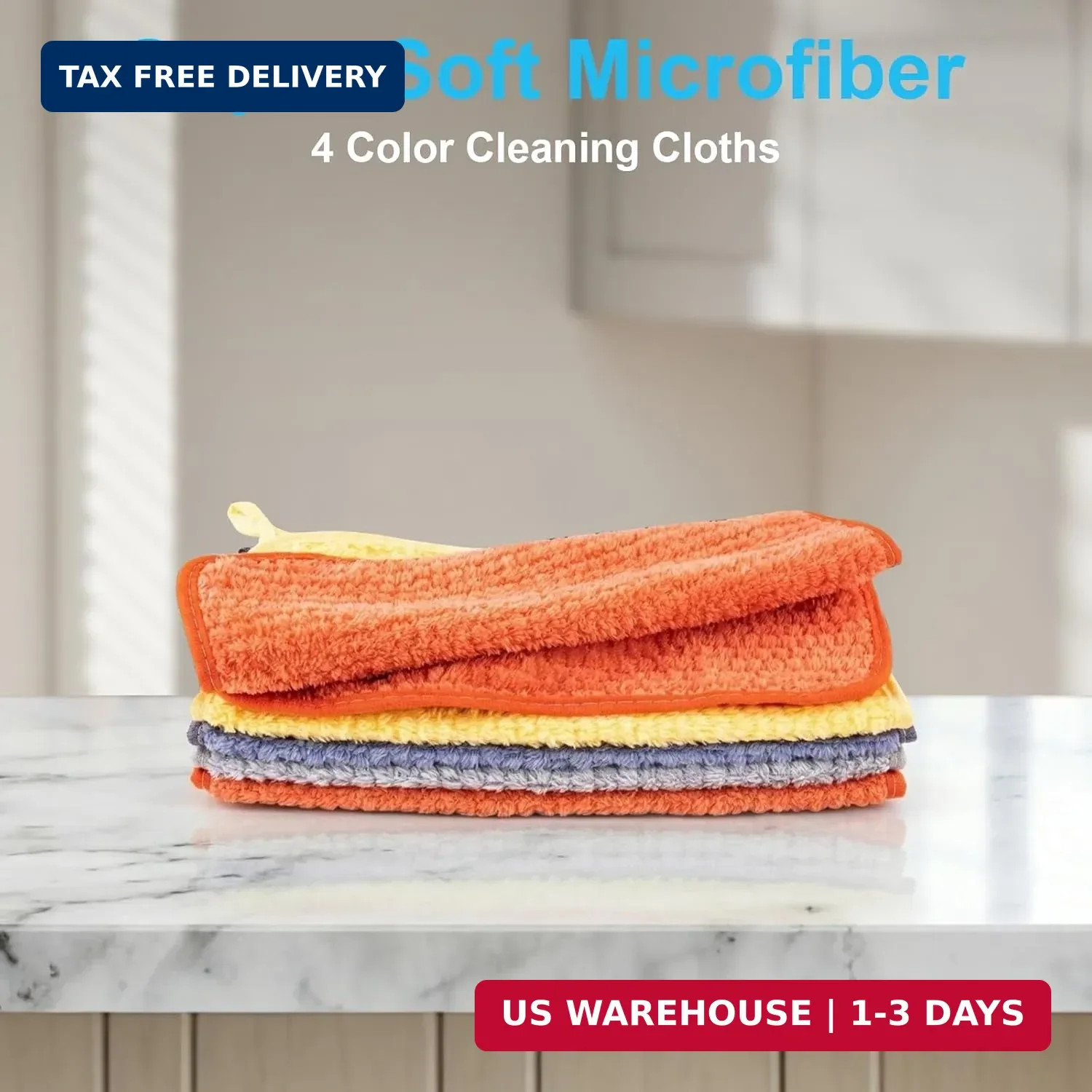 Microfiber Cleaning Cloths 12″ x 12″: 10 Pack Reusable lint-Free | Towels for Gl