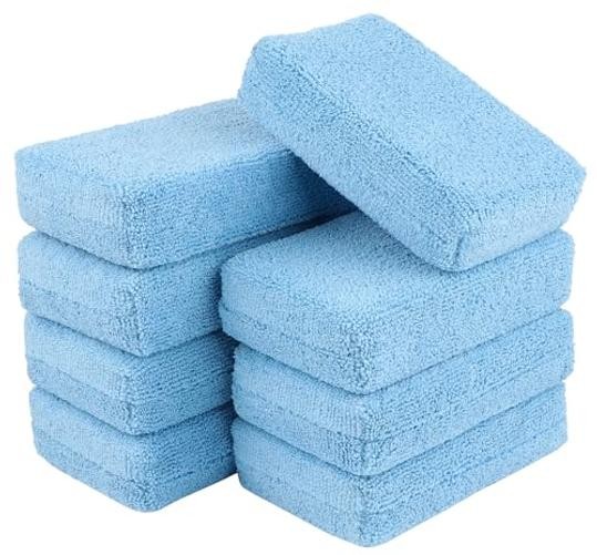 Microfiber Applicator Pad-8Pack, Car Wash Sponge, Premium 8 PK Light Blue