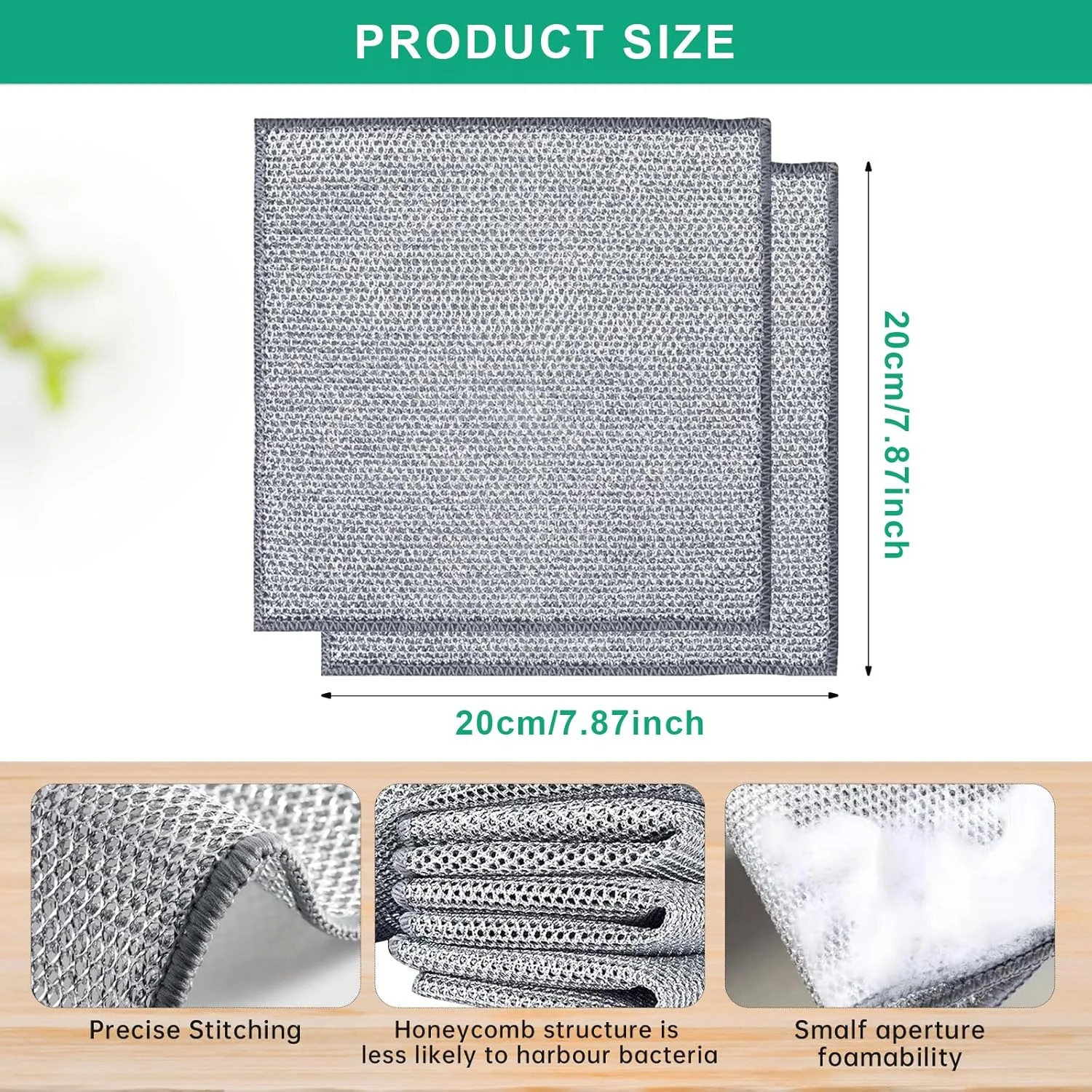 10Pcs Multipurpose Wire Dishwashing Rag, Reusable Non-Scratch Wire Dishcloth, Me
