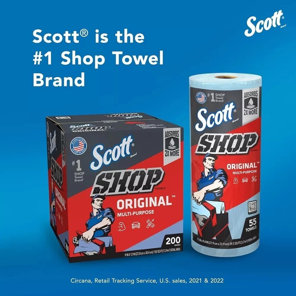 Scott Shop Towels Original Blue Shop Towels Multi-Purpose Automotive Maintenance