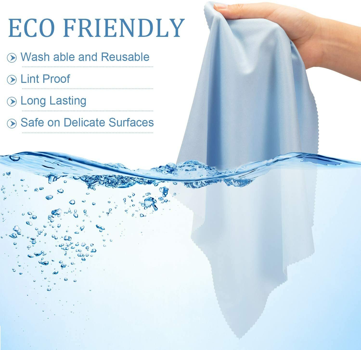 Oversized Microfiber Cleaning Cloth 20″ X 20″ for TV Screens Lens Phone (Blue)