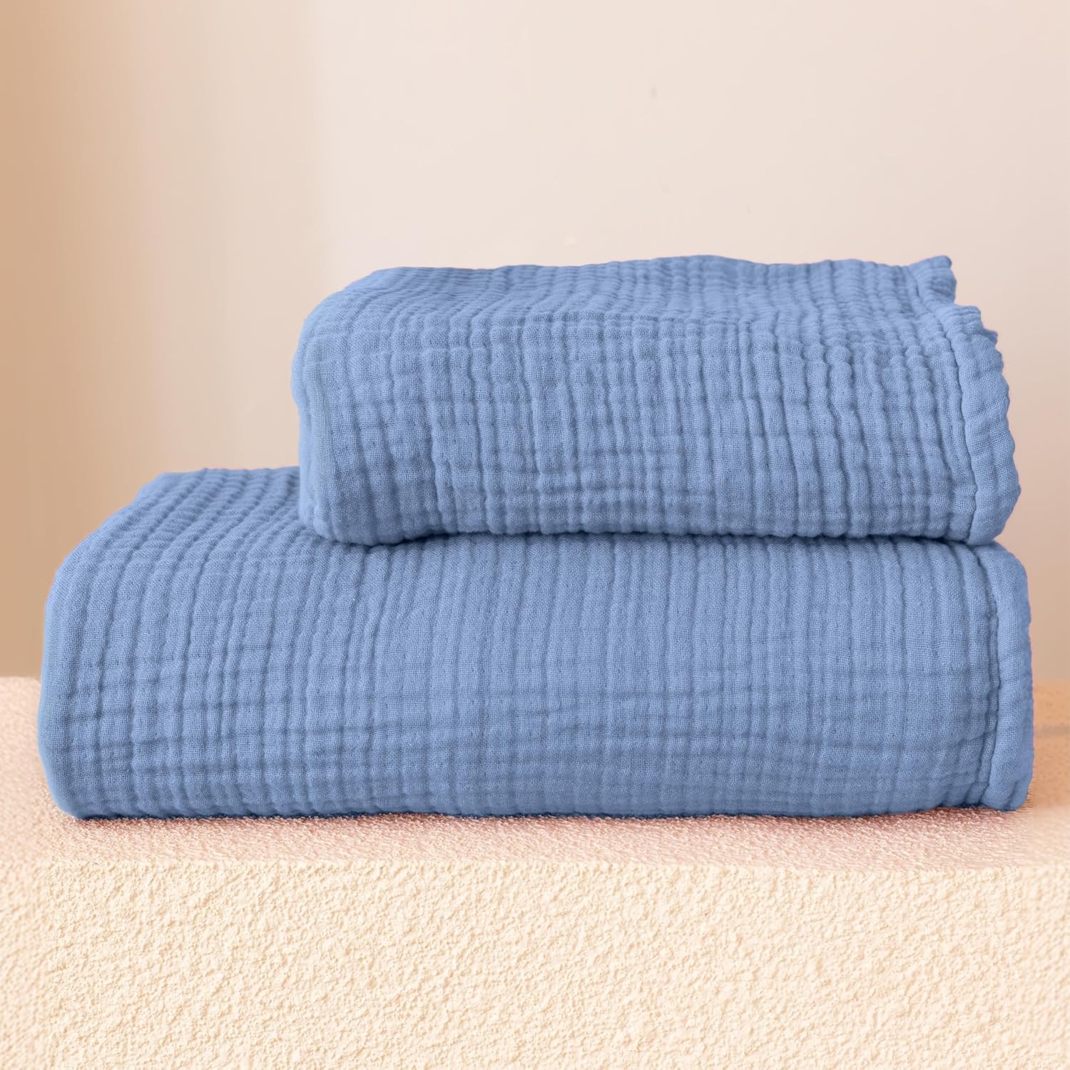 Ultra Soft Muslin Towel Adult Set, 100% Turkish Cotton 4-Layer 2 Pieces Luxury