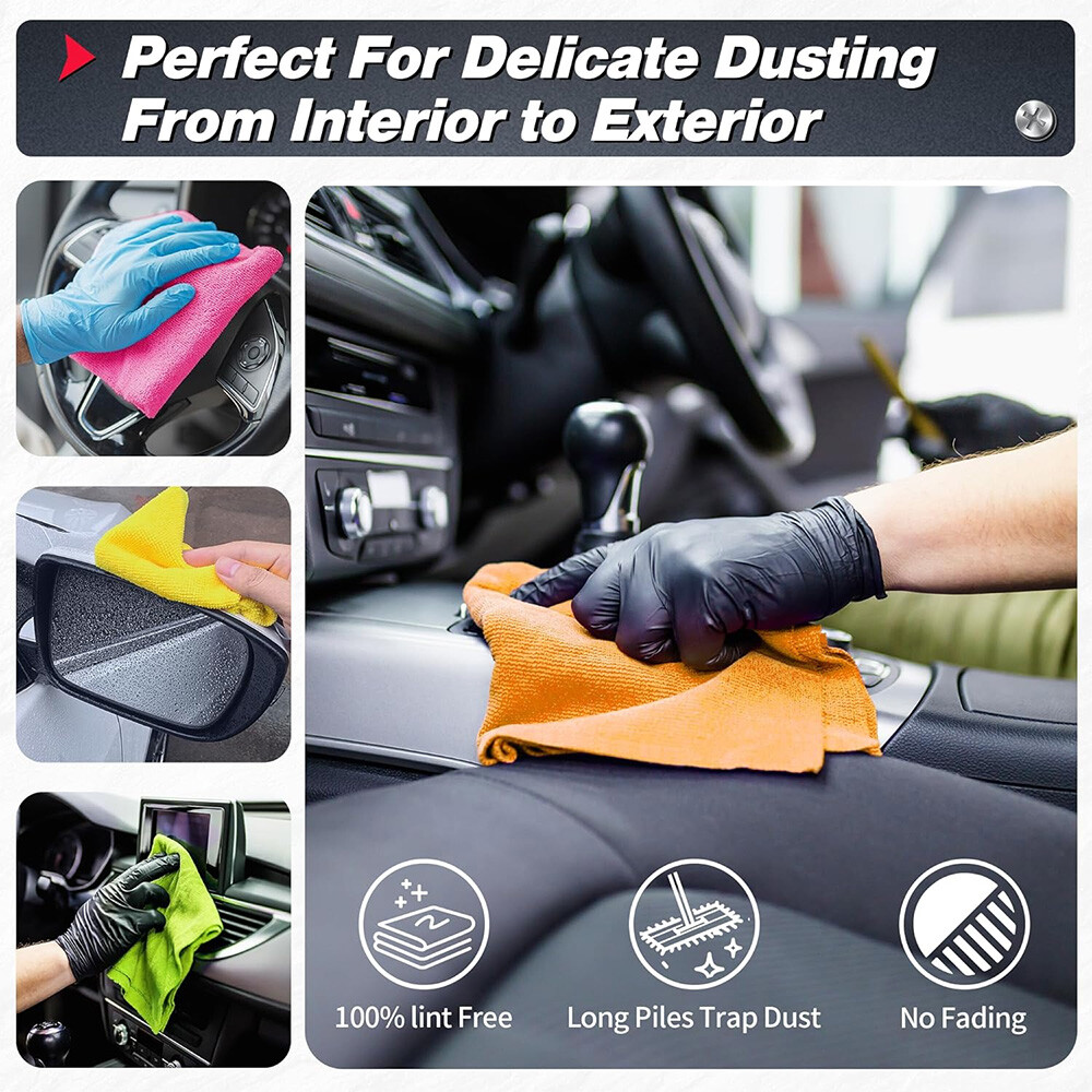 50/100Pcs Microfiber Cleaning Cloth Towel Rag Car Polishing Detailing No-Scratch