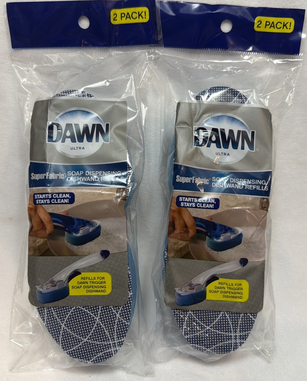 4 NOS Dawn Ultra Refill SuperFabric Sponge Scrubber for Trigger Soap Dishwand
