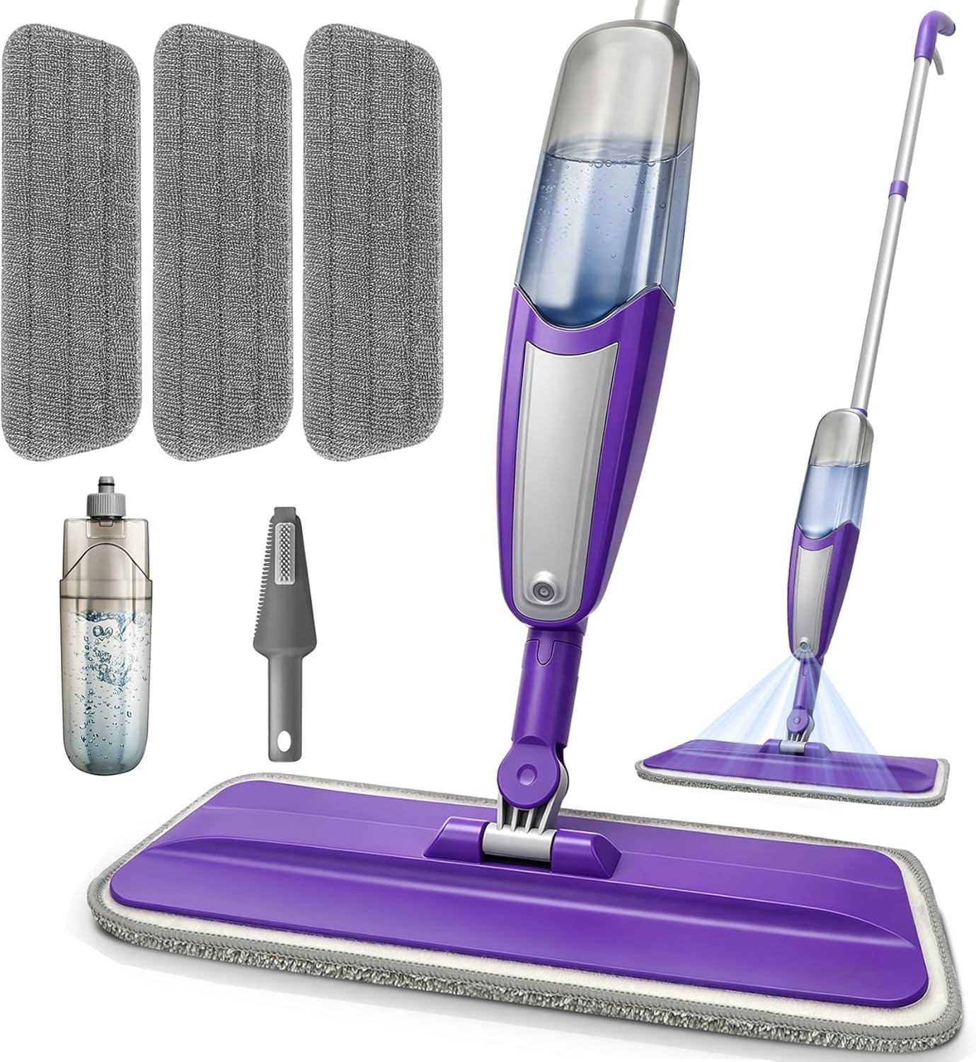Spray Mop for Hardwood Floors Cleaning with 3 Washable Pads, Microfiber Wet M…