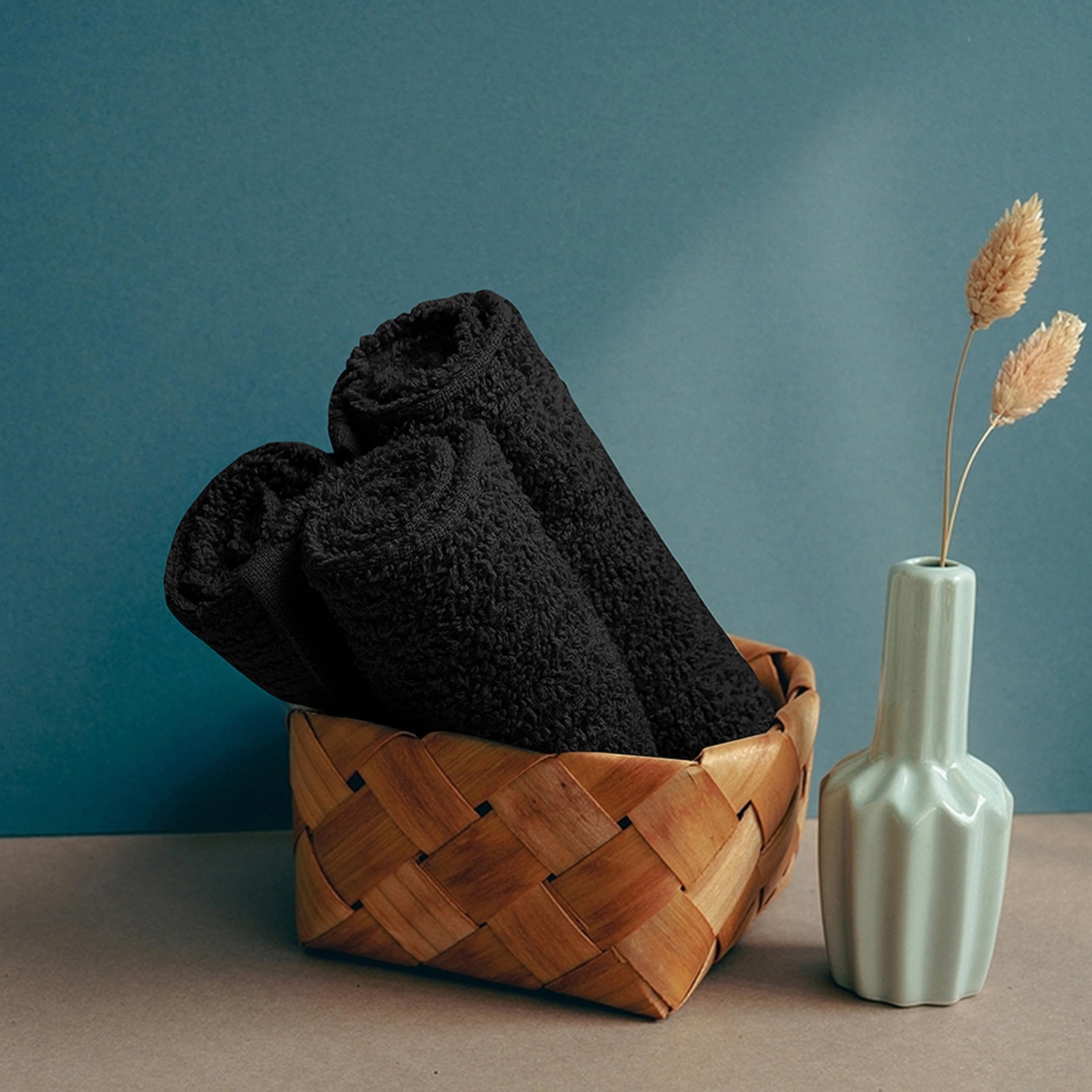 ZUPERIA Bar Mop Kitchen Towels – Pack of 12 (16″x19”) 12 16″x19″, Black
