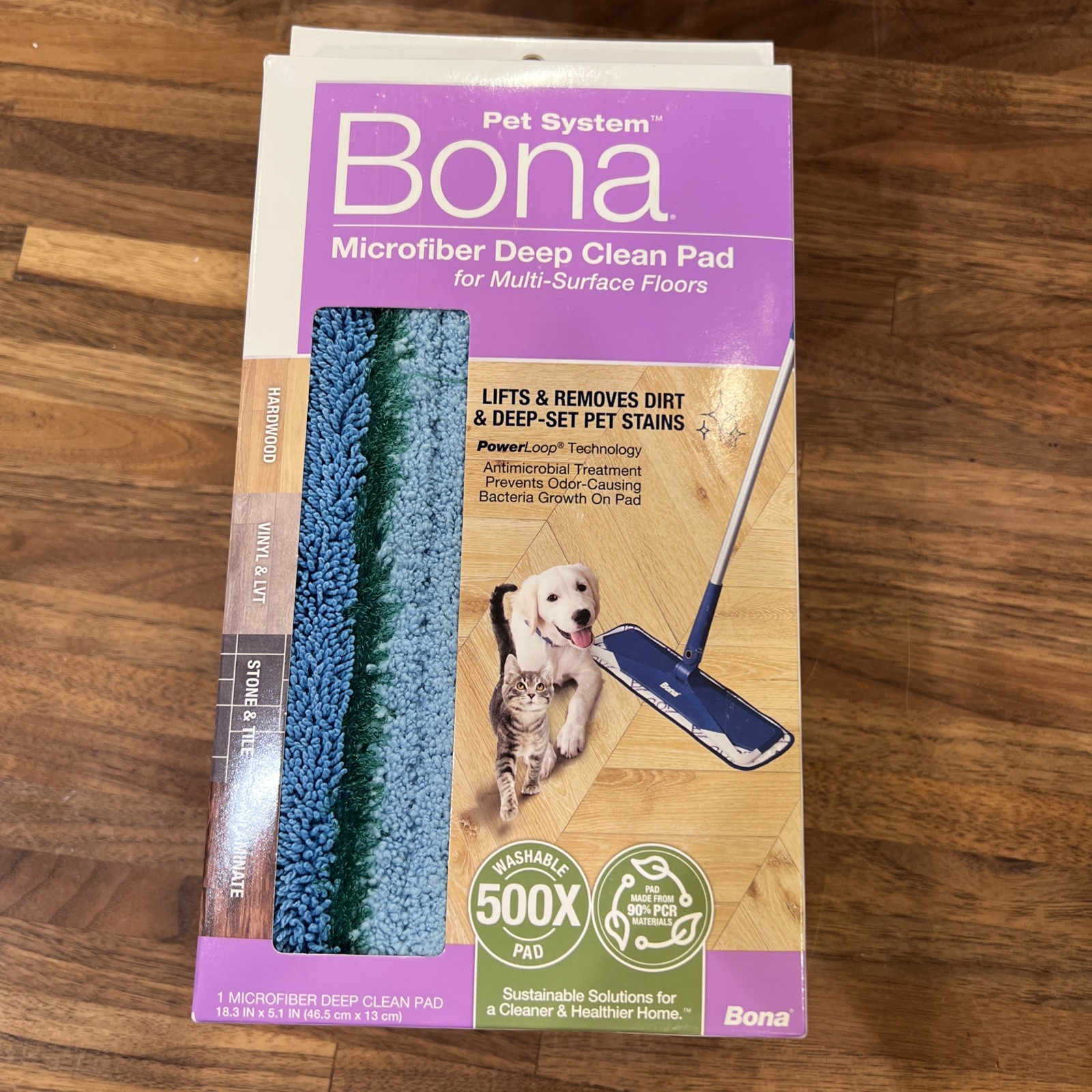 Lot Of 5 BONA Microfiber Cleaning Pad Multi-Surface Floors Reusable Washable