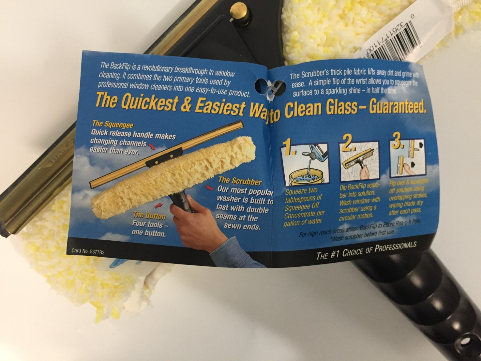 Ettore 71100 Professional Brass Backflip Window Cleaning Combo Tool, 10-Inch