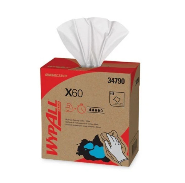 WypAll 34790 General Clean X60 Cloths, 8.34 x 16.8, White, 118/Box, 10 Boxes/CT