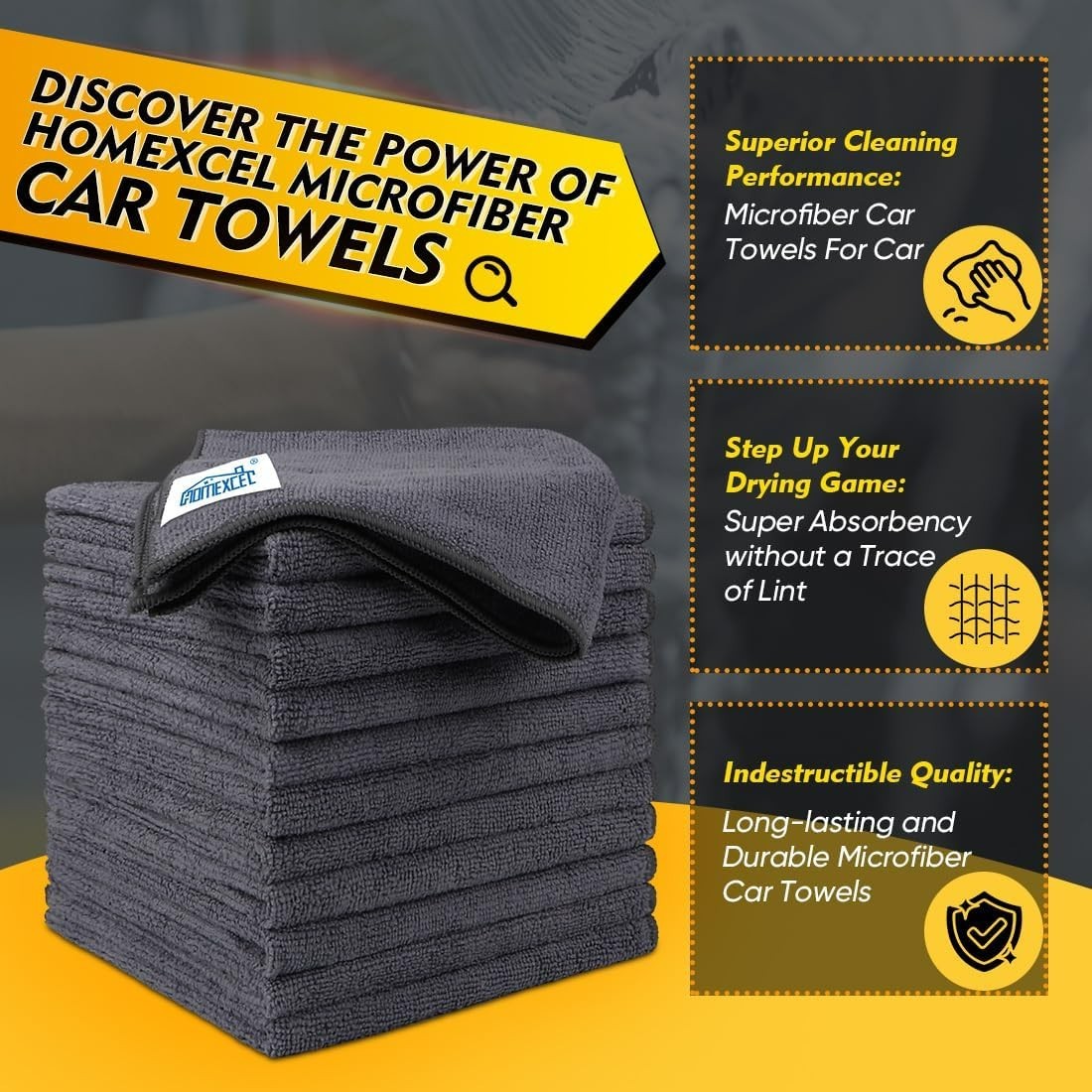 Microfiber Cleaning Cloth 12 Pack Ultra Absorbent Washing Cloth for Cars Kitchen