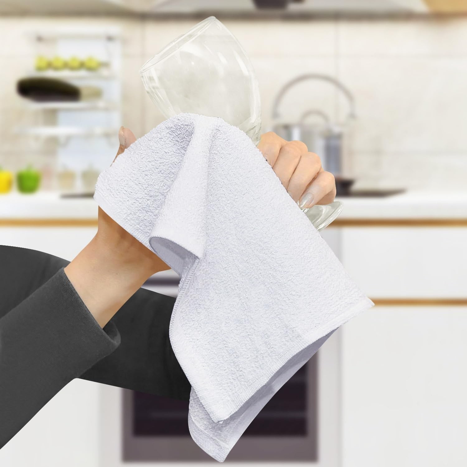 Terry Bar Mop Towels (Pack of 60) – Absorbent and Quick Drying Commercial-Cot…