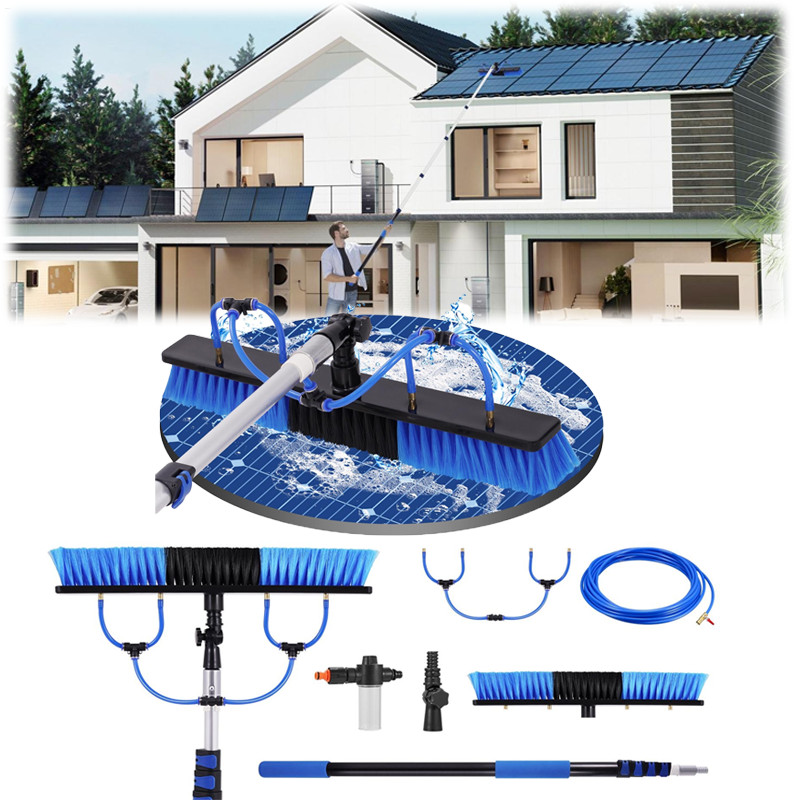 Solar Panel Cleaning Kit Water Fed Pole Kit 16 ft Brush Soap Dispenser