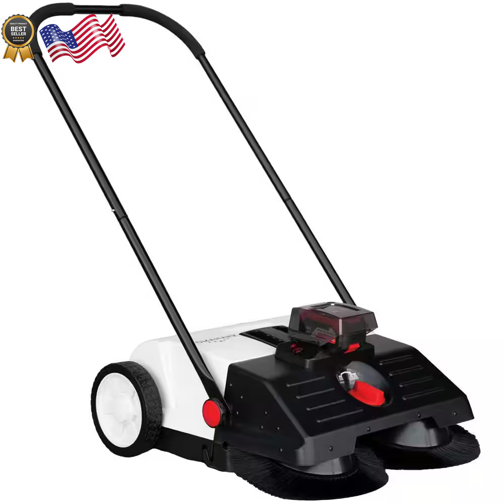 22 in. W Battery Powered Electric Floor Sweeper with Double Brush System