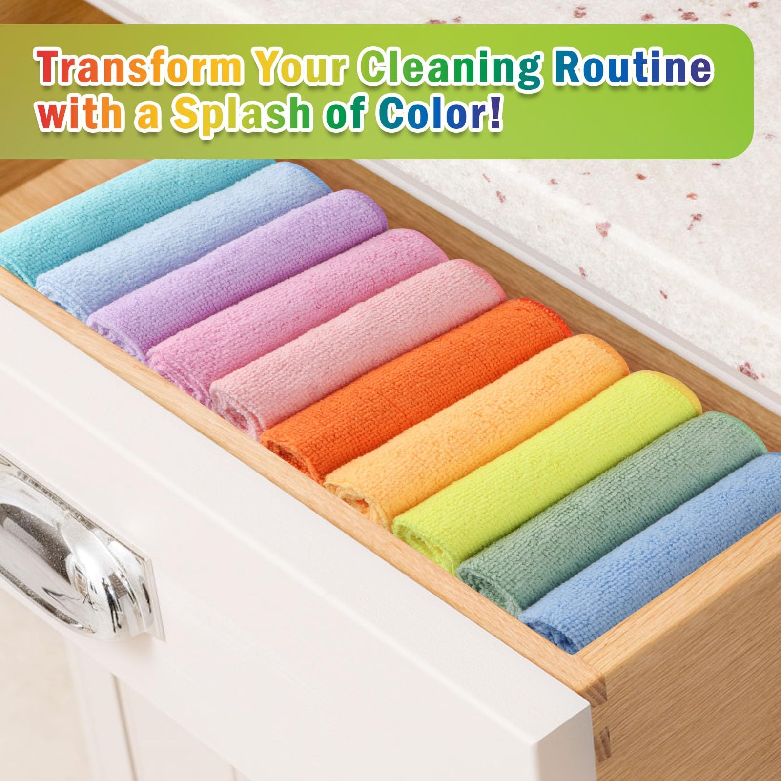 Microfiber Cleaning Cloths Home Kitchen Auto Detailing Wash Towels 20 Pack Rags