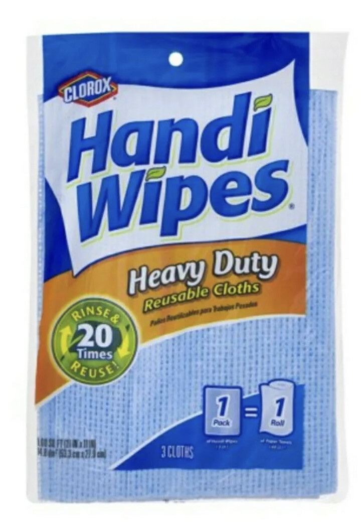 HEAVY DUTY HANDI WIPES CLOTHS MULTIPURPOSE ABSORBENT CLEANING TOWELS 4 PKS